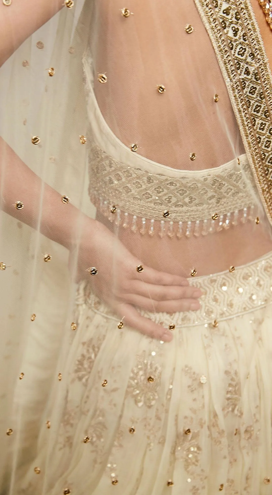 Ivory Embroidered Lehenga Set