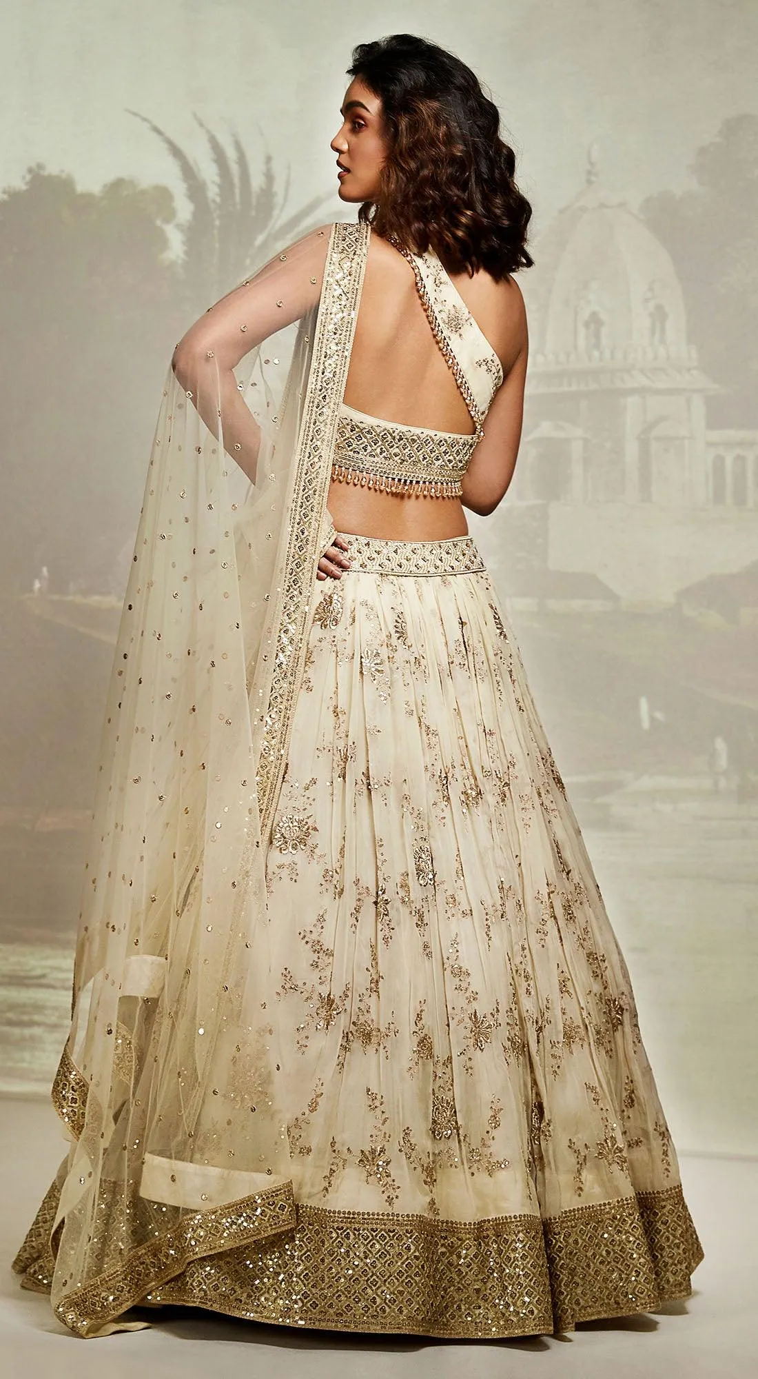 Ivory Embroidered Lehenga Set