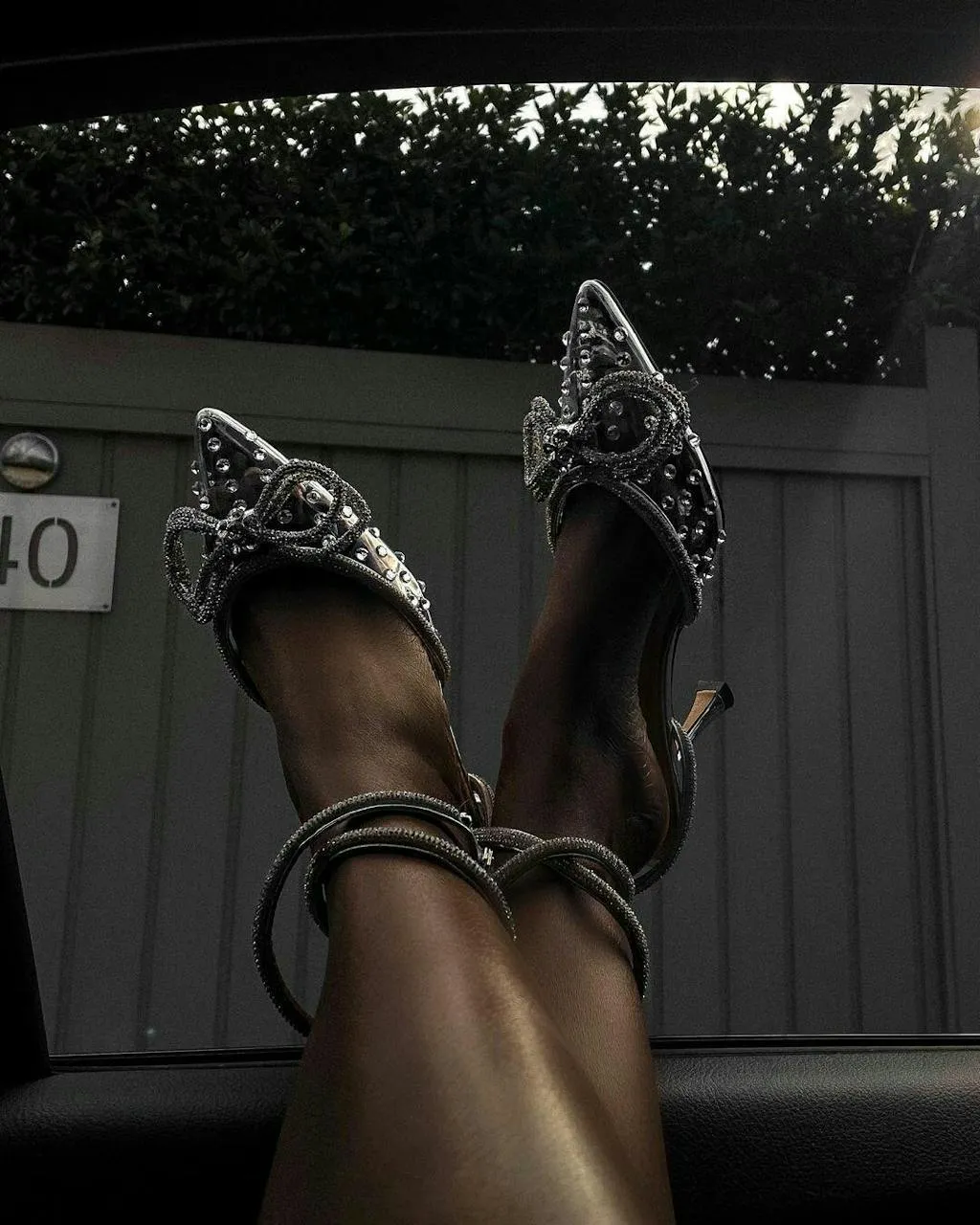 Jaborosa Transparent Rhinestone Sandals