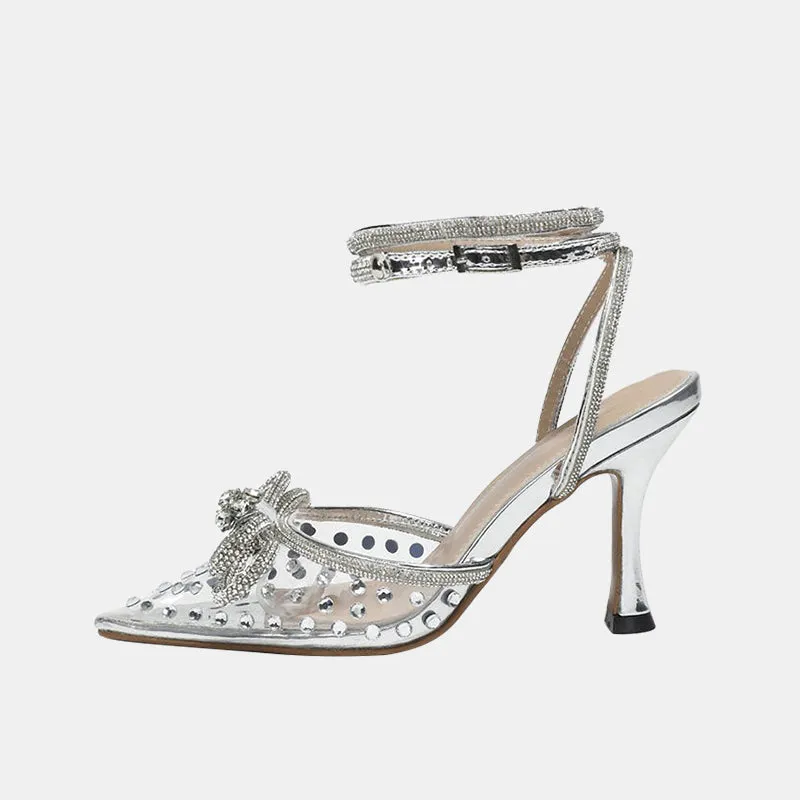 Jaborosa Transparent Rhinestone Sandals