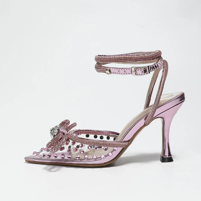 Jaborosa Transparent Rhinestone Sandals