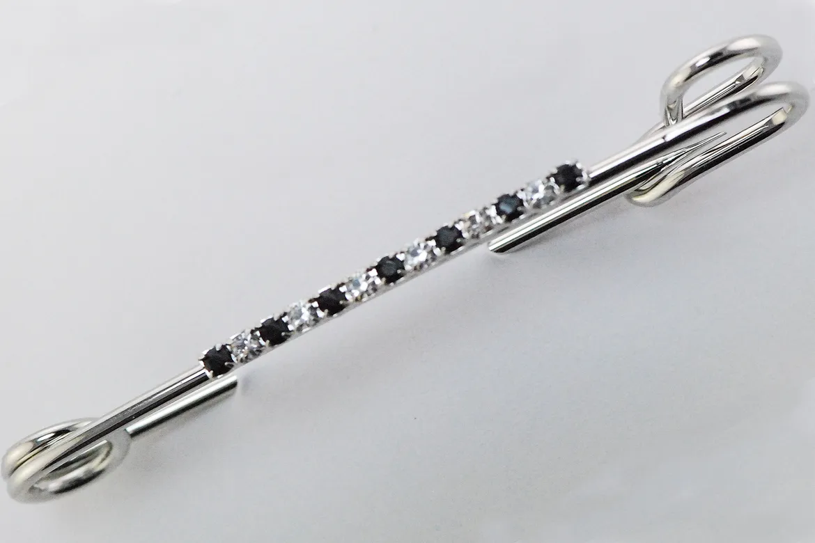 Jet/Crystal Rhinestone Strip Stock Pin