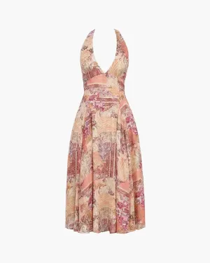 Joceline – Paisley patchwork print – Halter midi dress