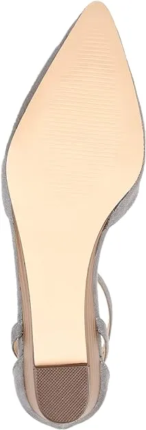 Journee Collection Women's Arkie Ankle Strap Sliver Wedge  Color Gray Size 9M