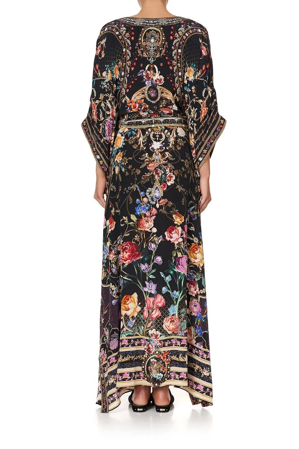 KAFTAN WITH V-NECKBAND AND BELT BLUSHING MANOR