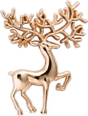 Knighthood Men's Gold Reindeer Shape Lapel Pin Brooch  Elegant Shirt Stud & Suit Accessory for Weddings, Parties, and Formal EventsB01MTPU2I2