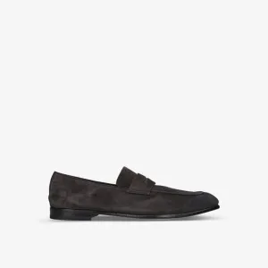L'Asola Ermenegildo Zegna suede penny loafers, brown