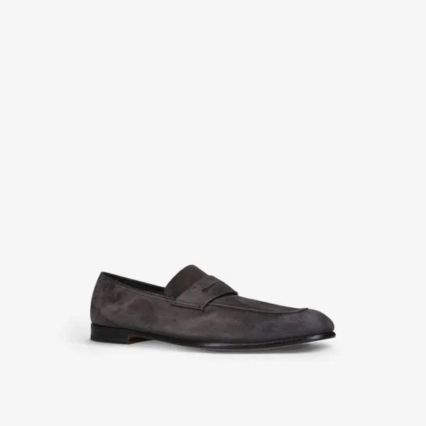 L'Asola Ermenegildo Zegna suede penny loafers, brown
