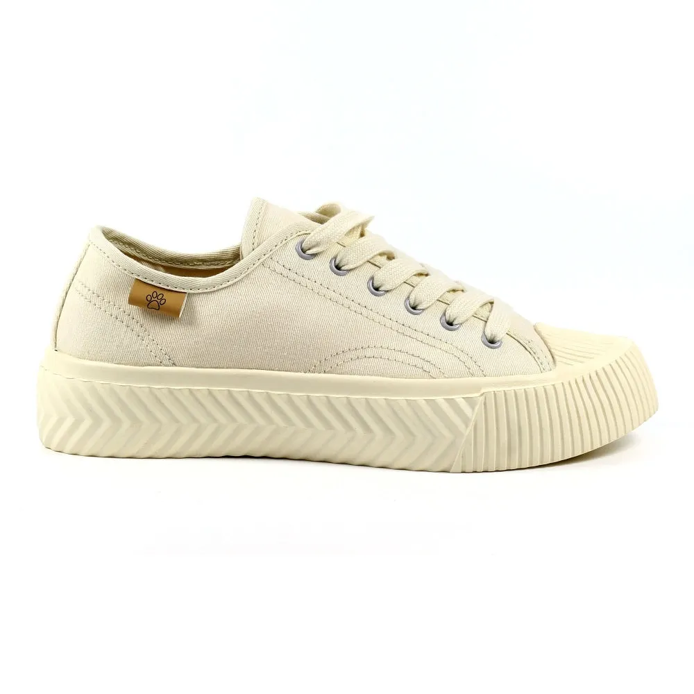 Lazy Dogz Jayne Beige Lace Up Trainers DLD002 BG