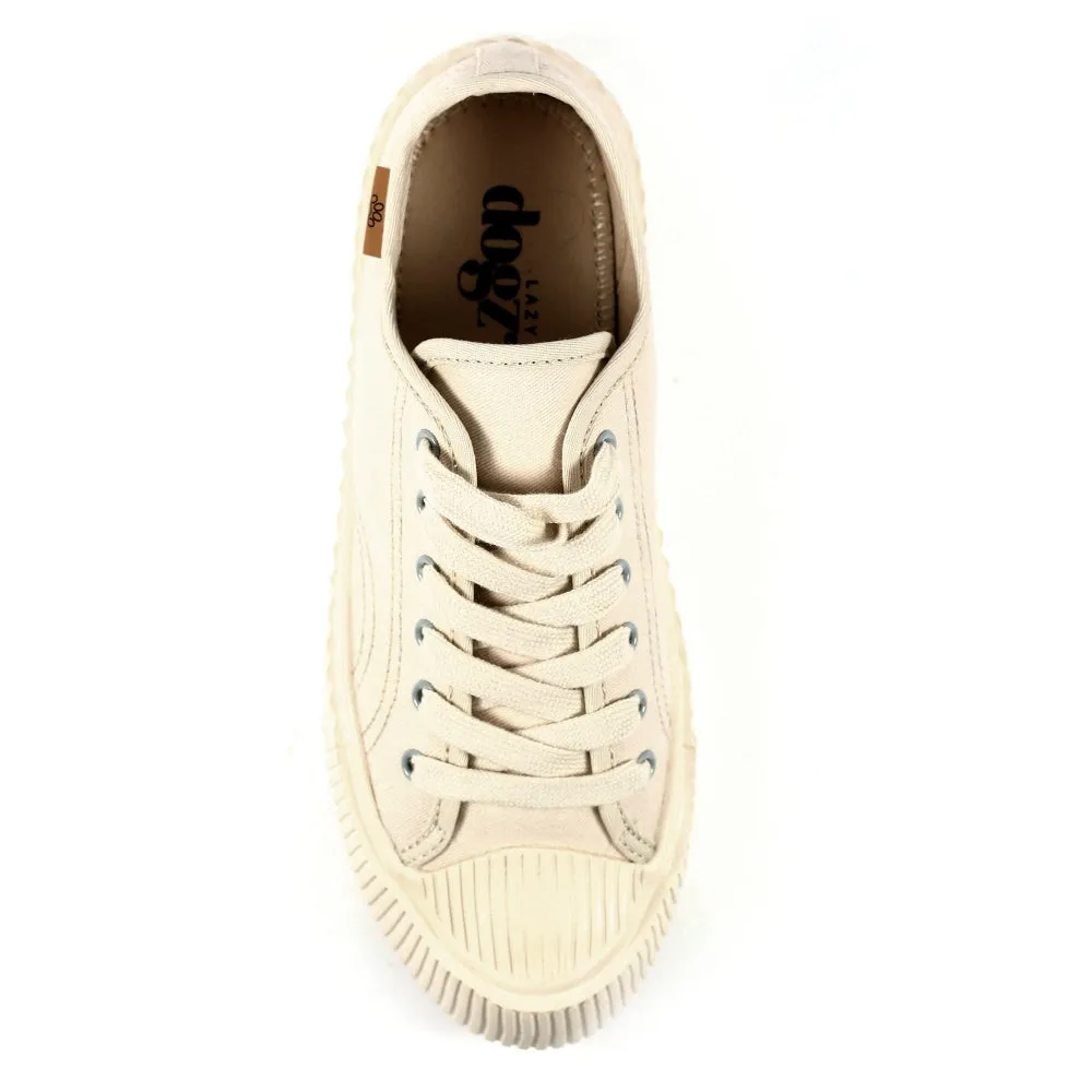 Lazy Dogz Jayne Beige Lace Up Trainers DLD002 BG