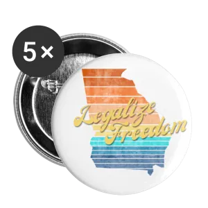 Legalize Freedom Georgia Buttons large 2.2'' (5-pack)