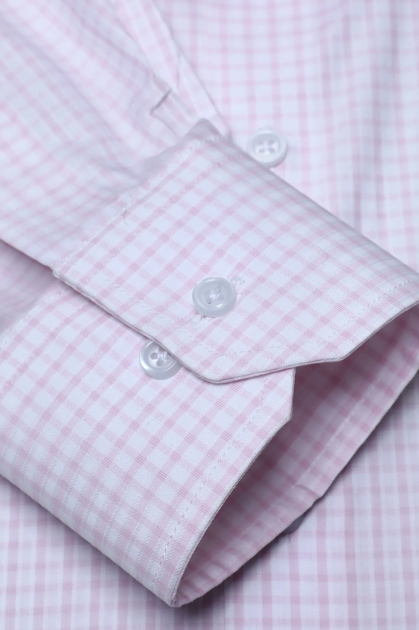 Light Pink Pin Check Formal Shirt