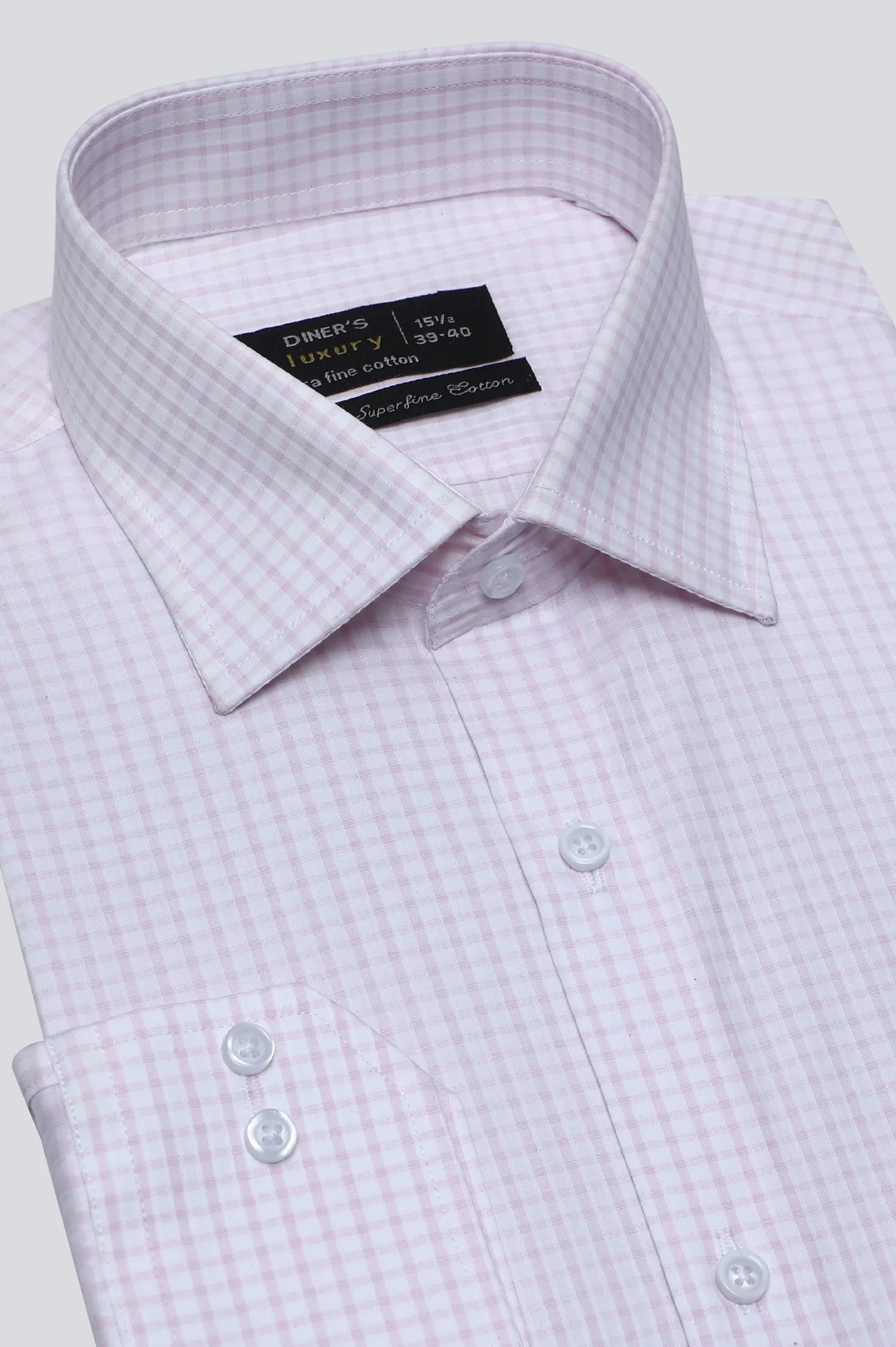 Light Pink Pin Check Formal Shirt