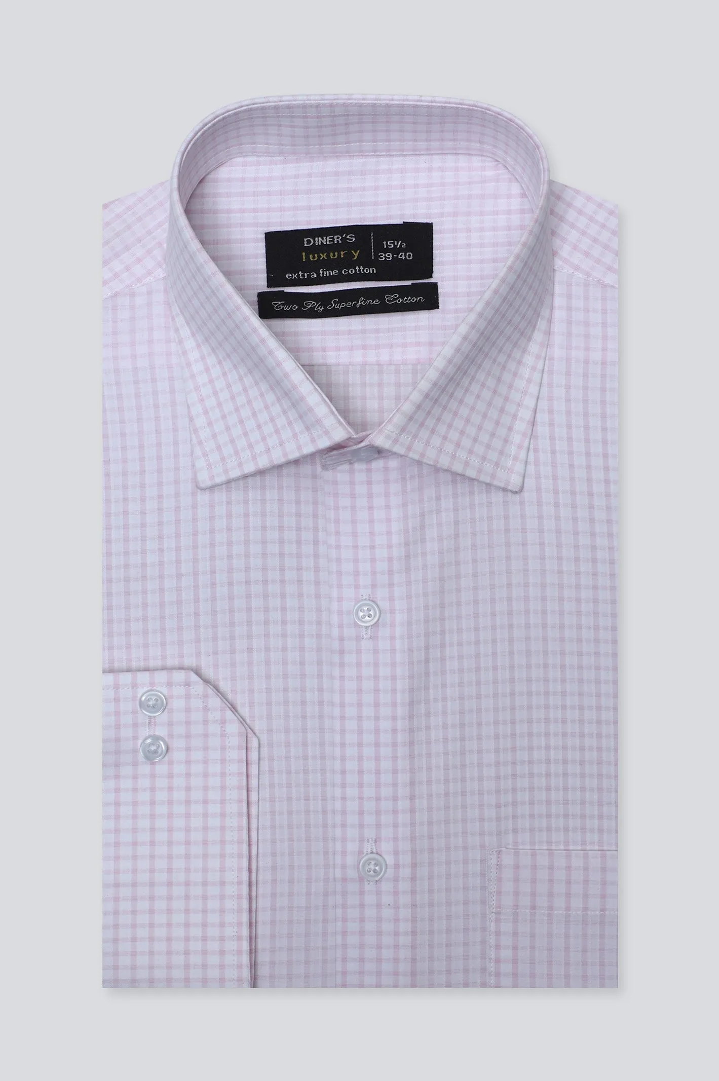 Light Pink Pin Check Formal Shirt