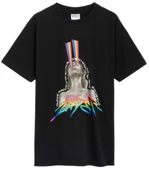 Marcelo Burlon Louder Regular T-Shirt Black Rainbow