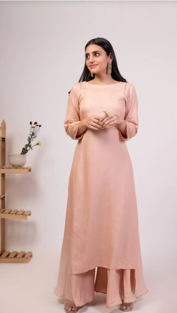 Mauve Pink Kurta Plazo Set