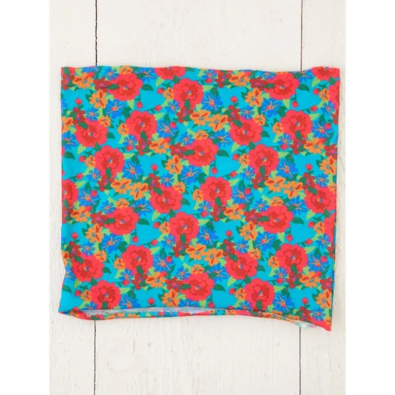 NATURAL LIFE - BOHO HALF BANDANA: BROWN RED BLUE FLORAL