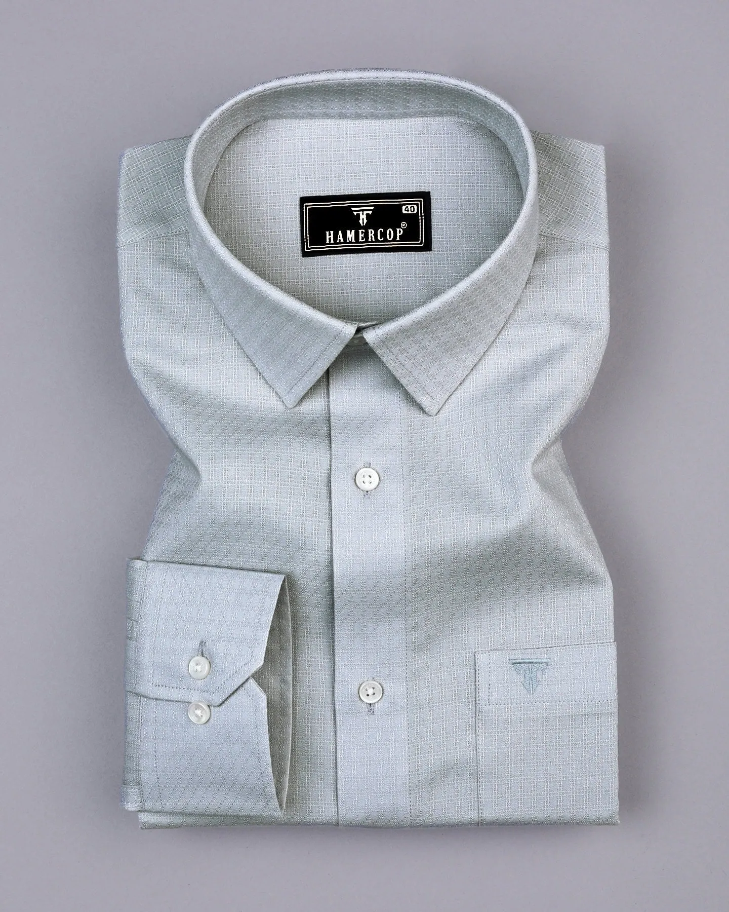 Nova Gray Self Check Dobby Cotton Formal Shirt