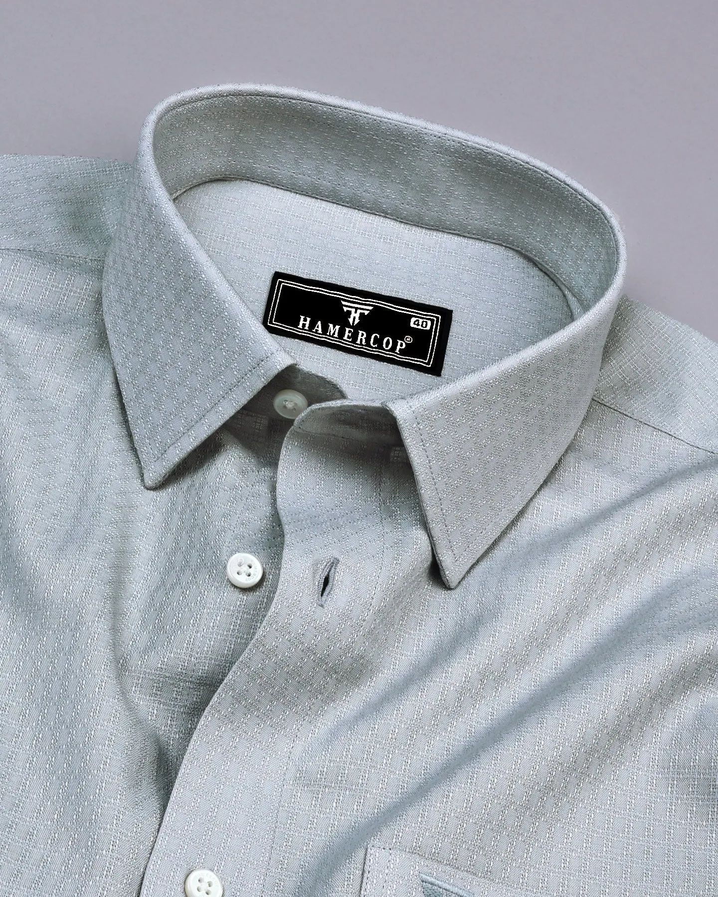 Nova Gray Self Check Dobby Cotton Formal Shirt