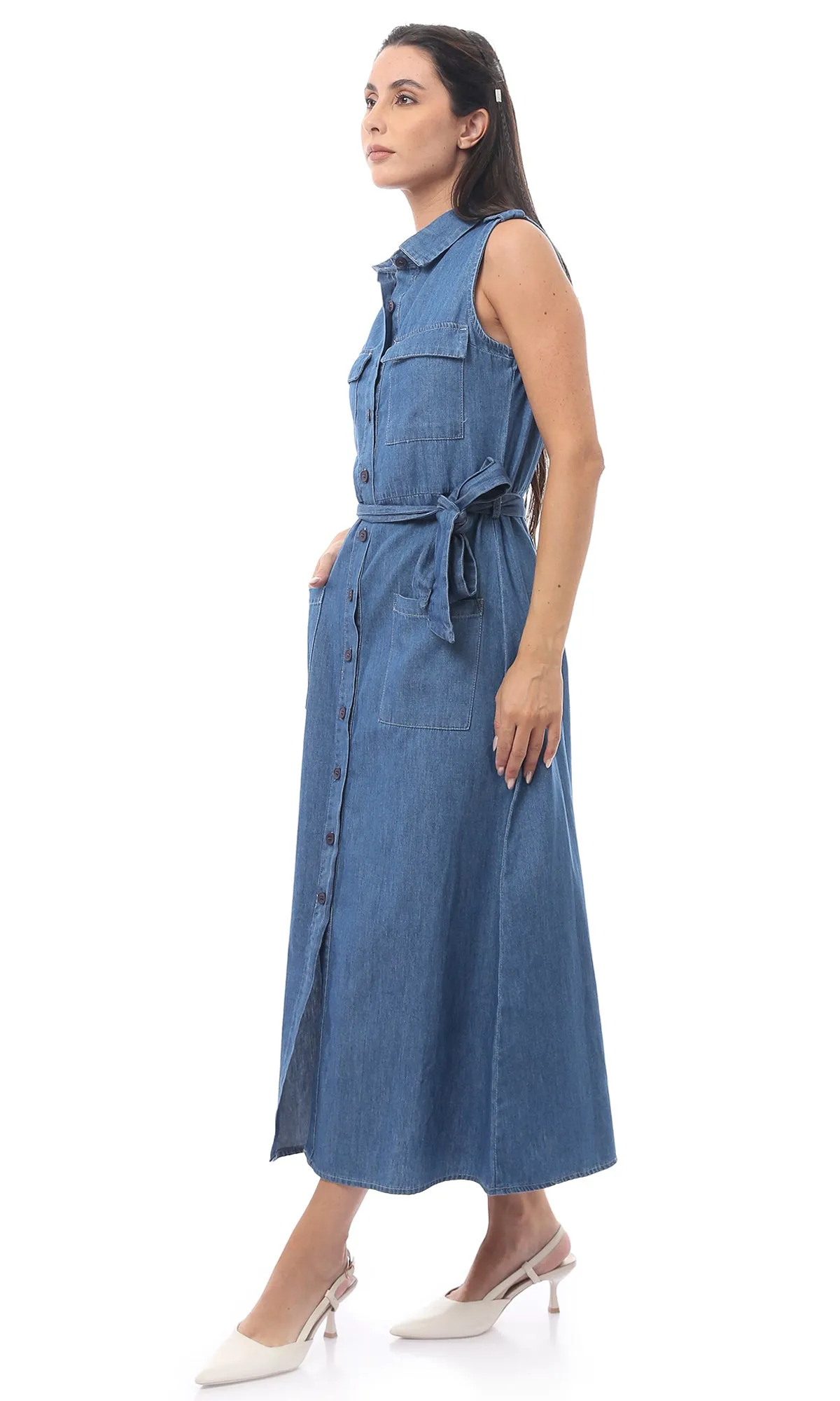 O170883 Dark Blue Salopette Buttoned With Buttons In A Regular Fit