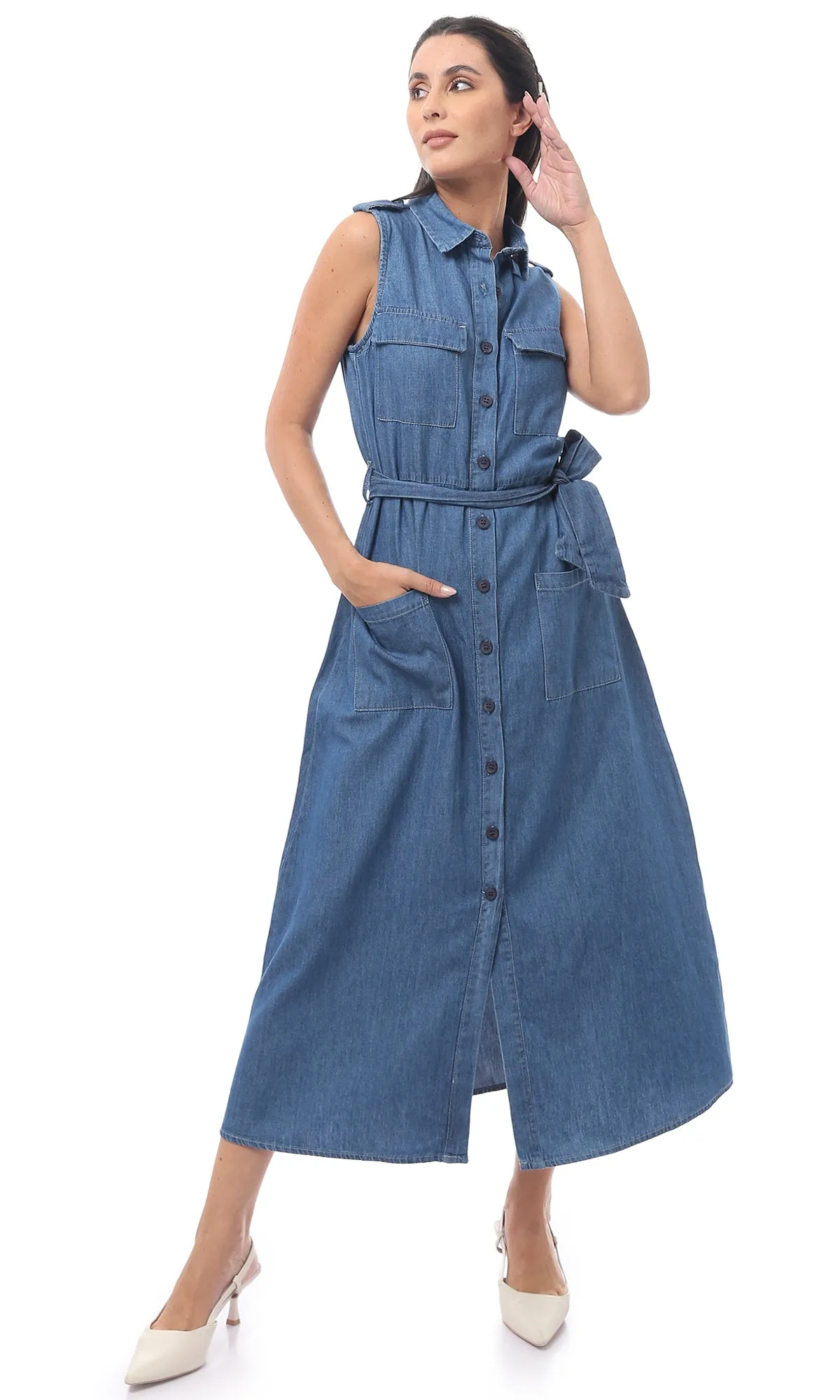 O170883 Dark Blue Salopette Buttoned With Buttons In A Regular Fit