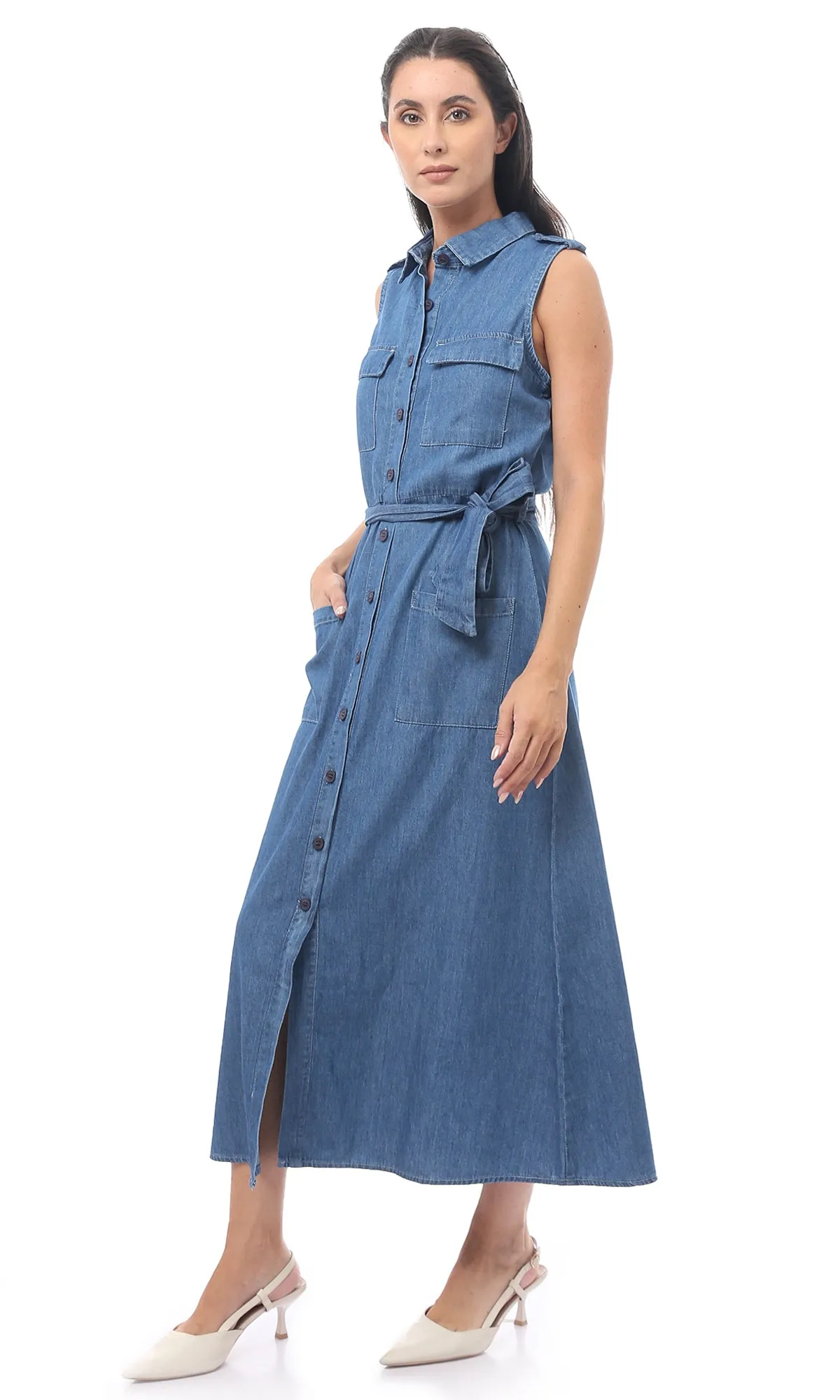 O170883 Dark Blue Salopette Buttoned With Buttons In A Regular Fit