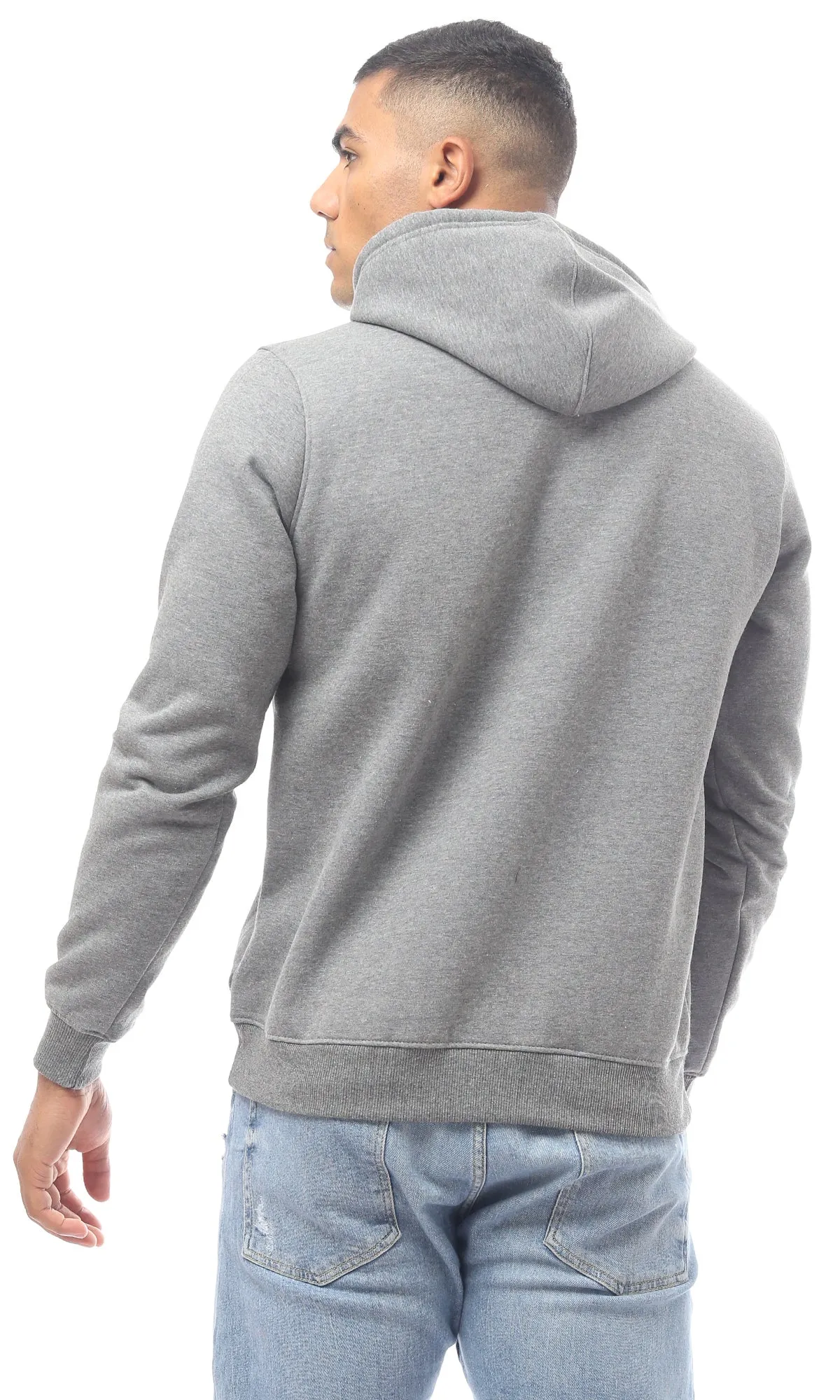 O172366 Heather Dark Grey Hooded Sweat Shirt