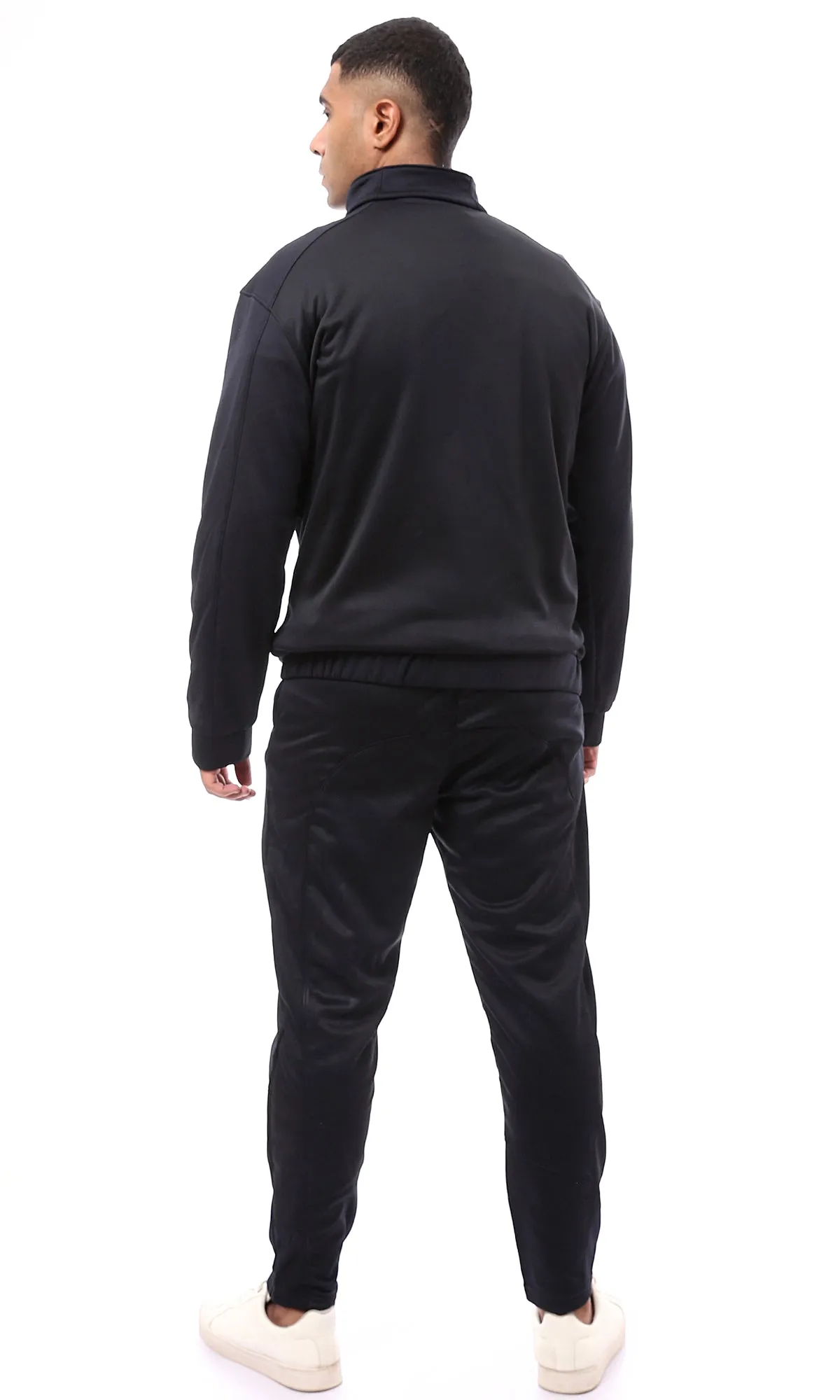 O172670 Zipped Pocket Black Jacket With Wide Hem