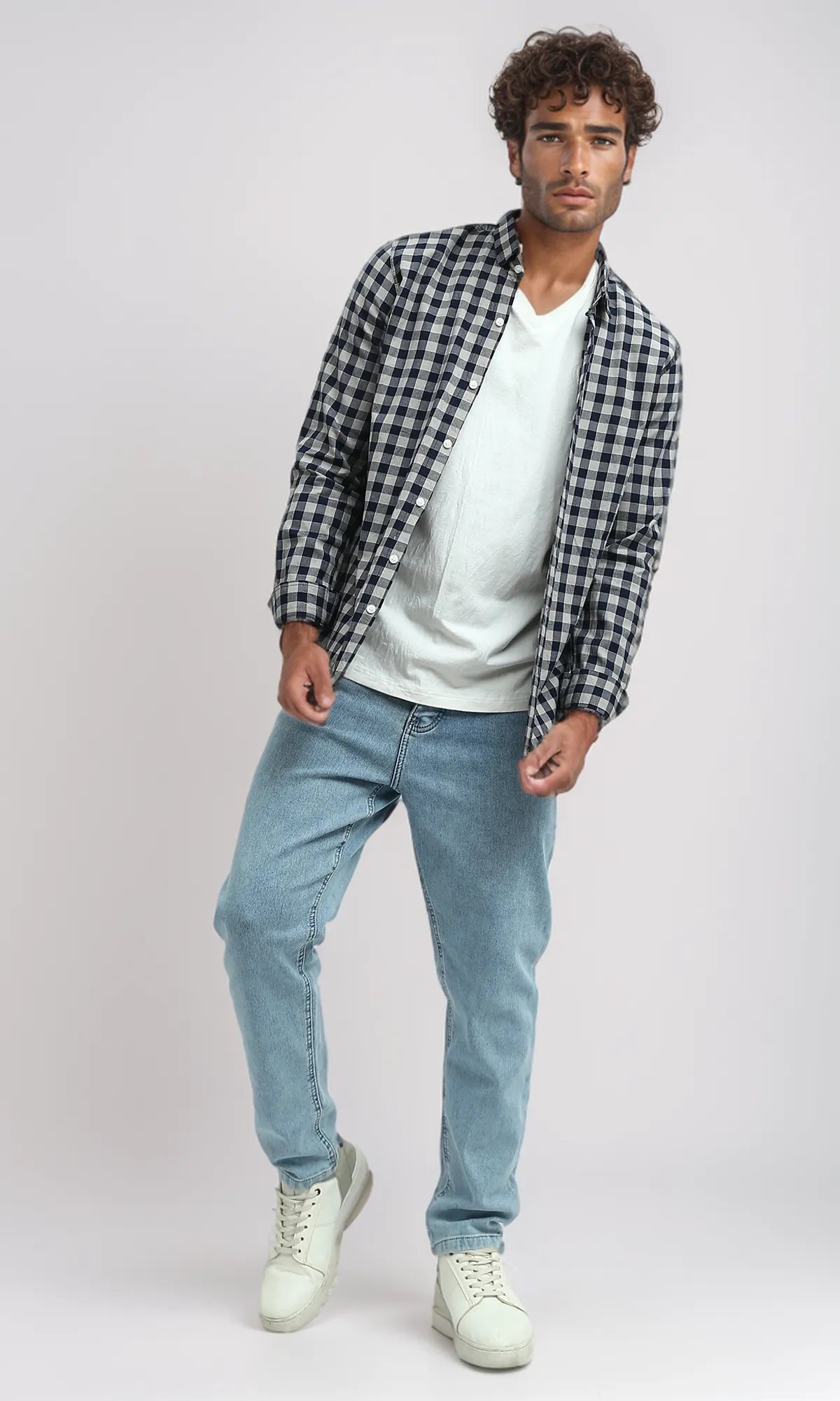 O192888 Light Blue Casual Straight Jeans