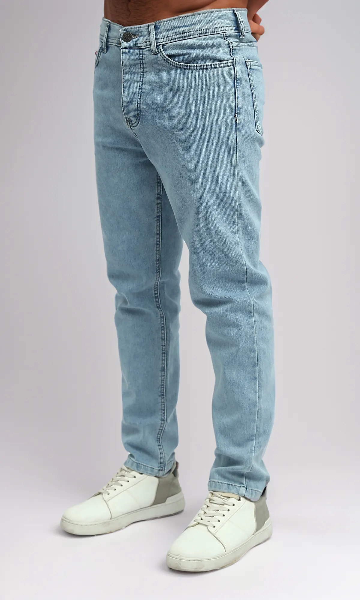 O192888 Light Blue Casual Straight Jeans