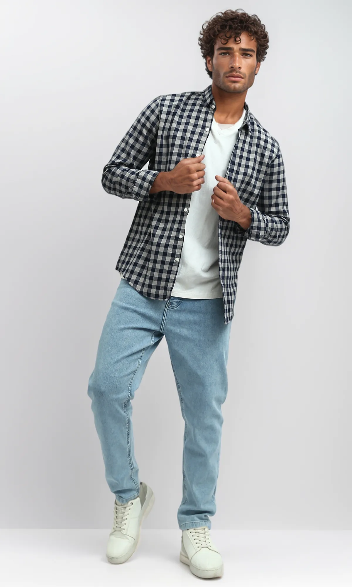 O192888 Light Blue Casual Straight Jeans