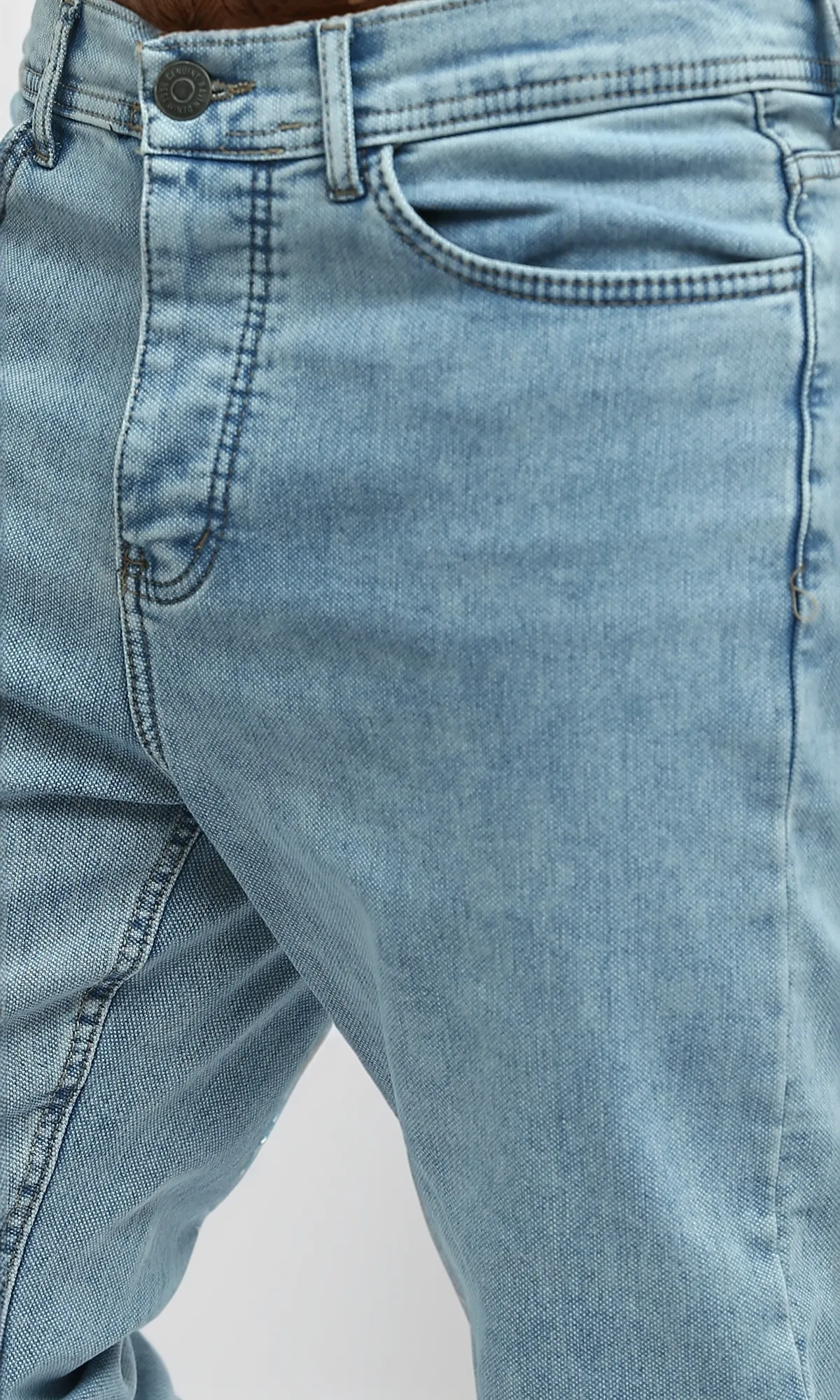 O192888 Light Blue Casual Straight Jeans