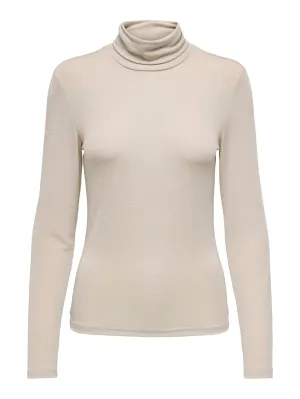 Onlclara L/s Rollneck Jrs - Beige