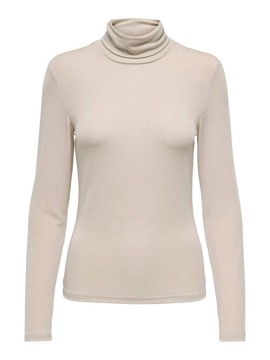 Onlclara L/s Rollneck Jrs - Beige