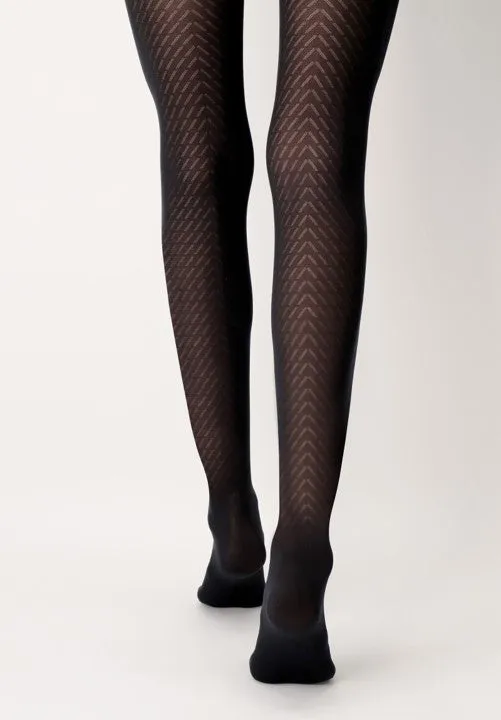 Oroblu Eco Fashion Black Lines Sneaker Recycled Yarn Tights