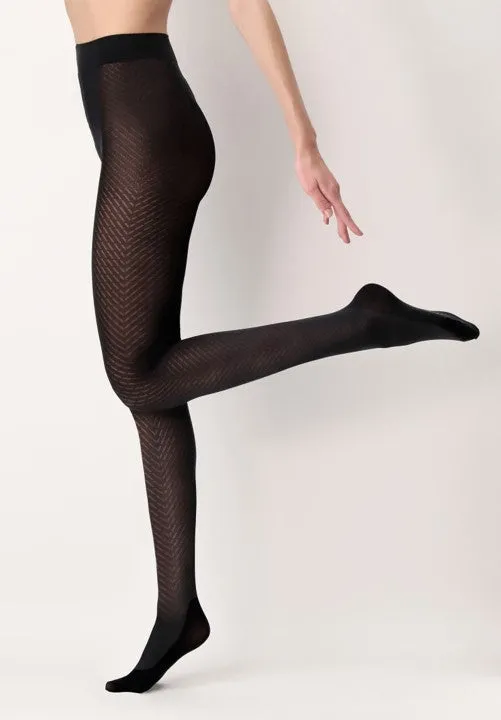 Oroblu Eco Fashion Black Lines Sneaker Recycled Yarn Tights