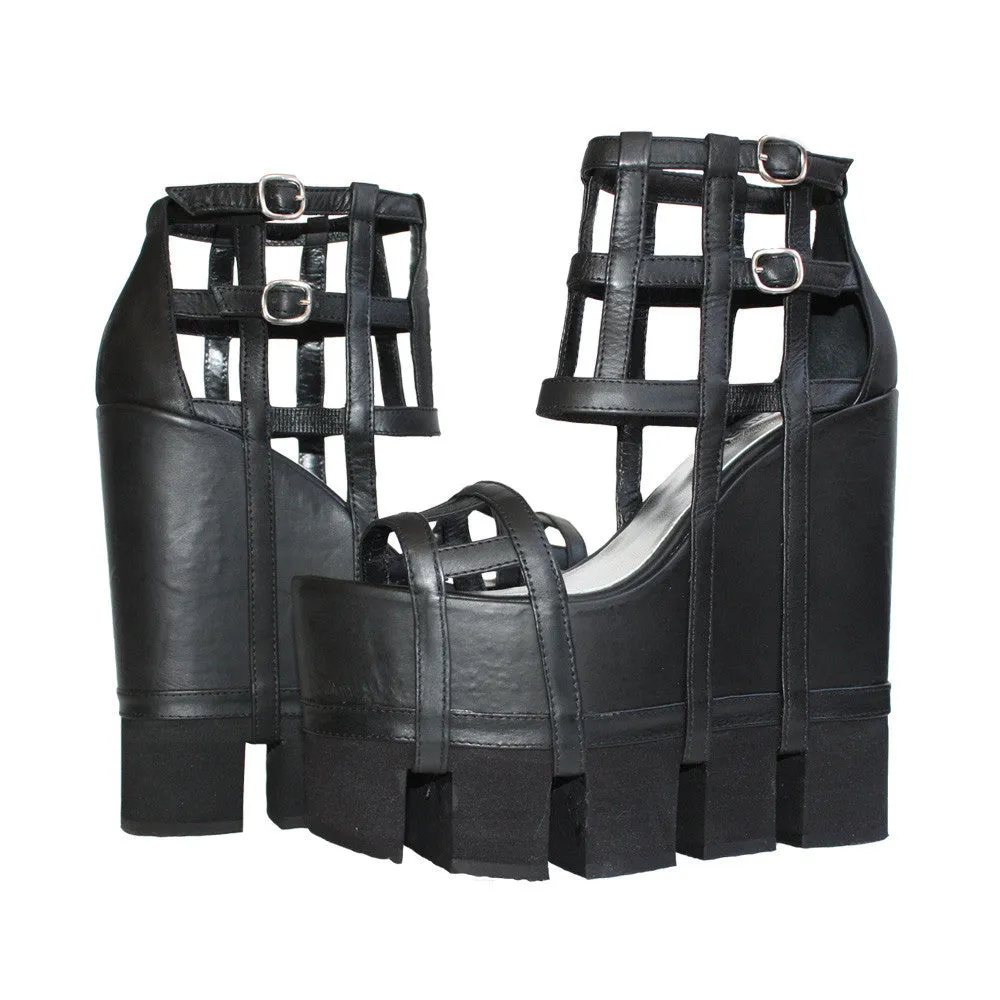 Orthogonal Wedge Sandal - Black