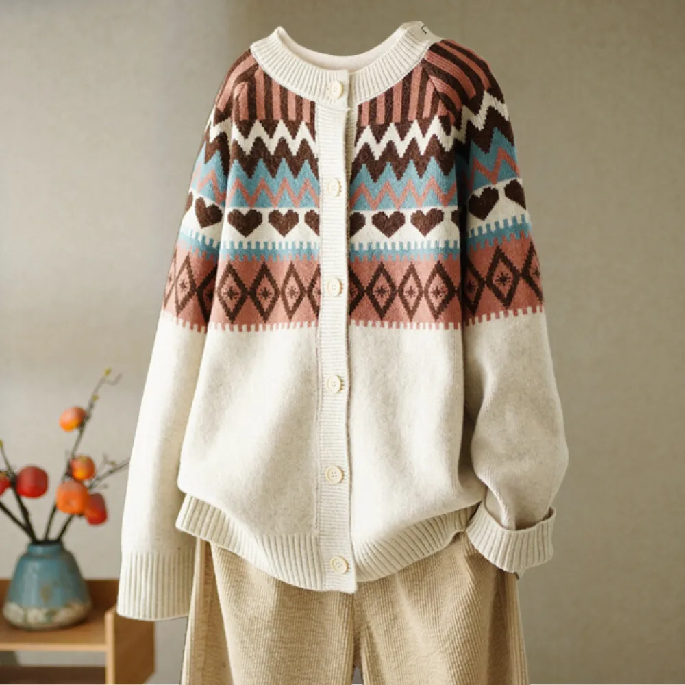 Osana - Stilfuld Vintage Cardigan til Kvinder
