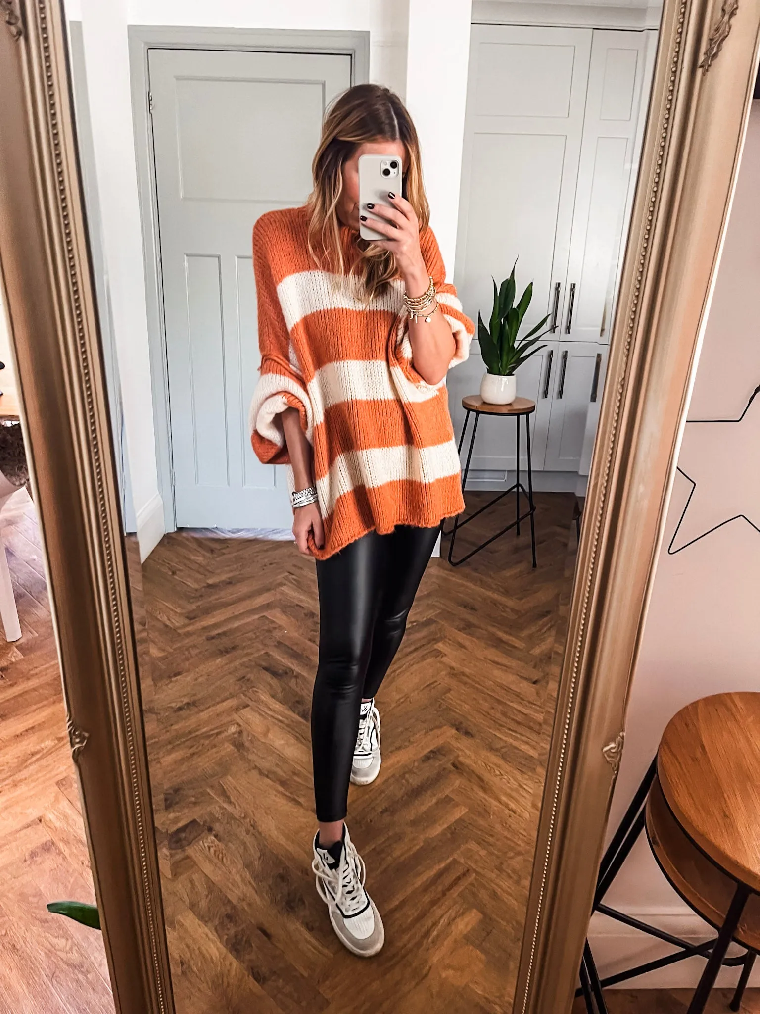 Oversized Striped Knit Jumper