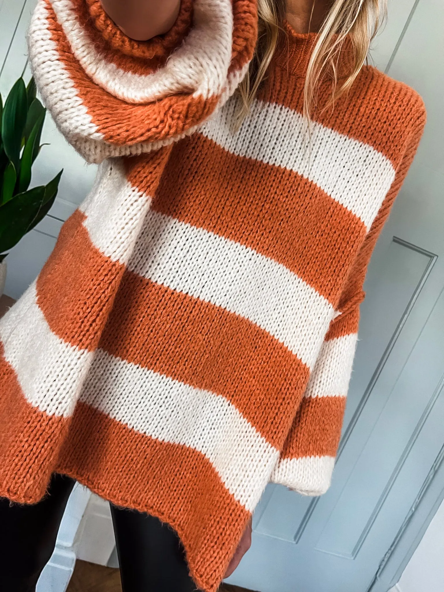 Oversized Striped Knit Jumper