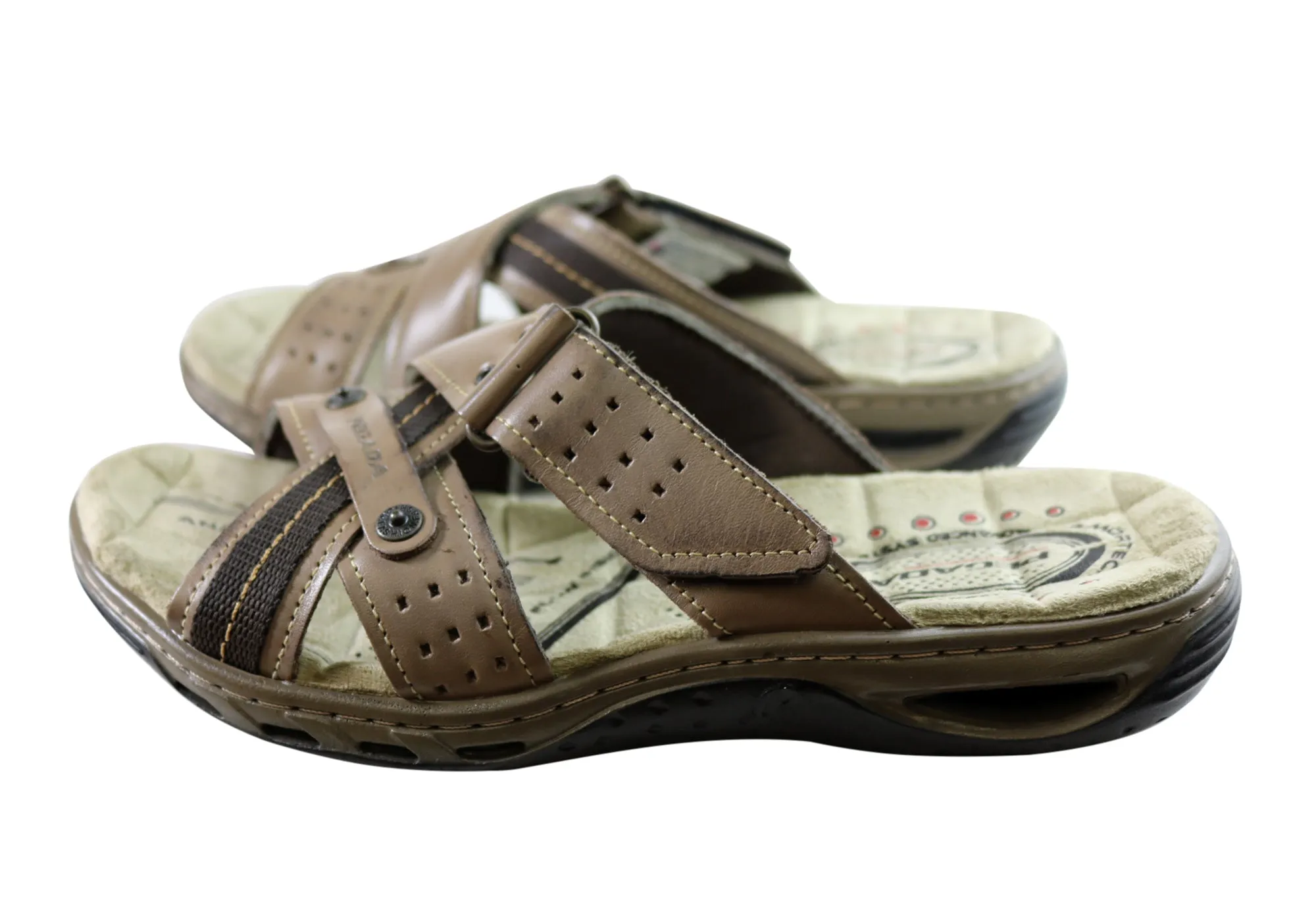 Pegada Nixon Mens Leather Comfortable Slide Sandals Made In Brazil
