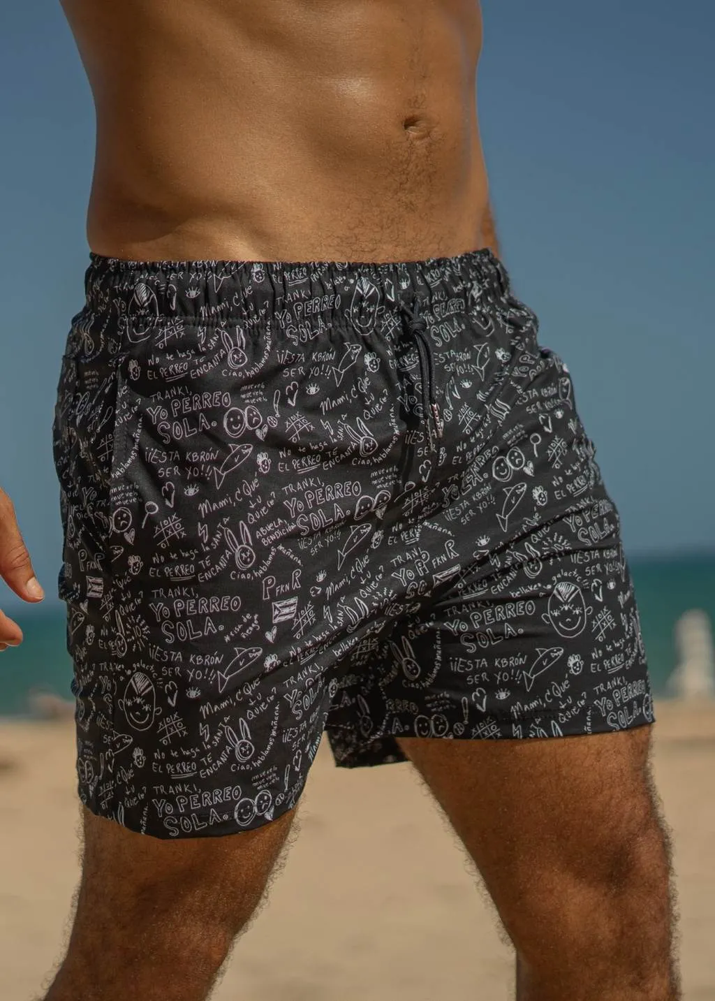 PERREO BLACK SWIM SHORT