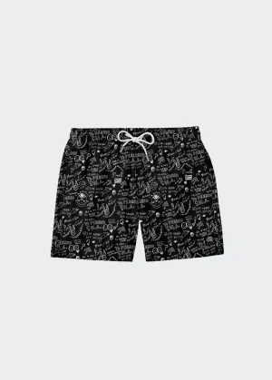 PERREO BLACK SWIM SHORT
