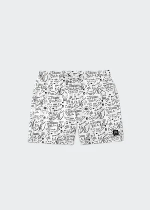 PERREO WHITE SWIM SHORT