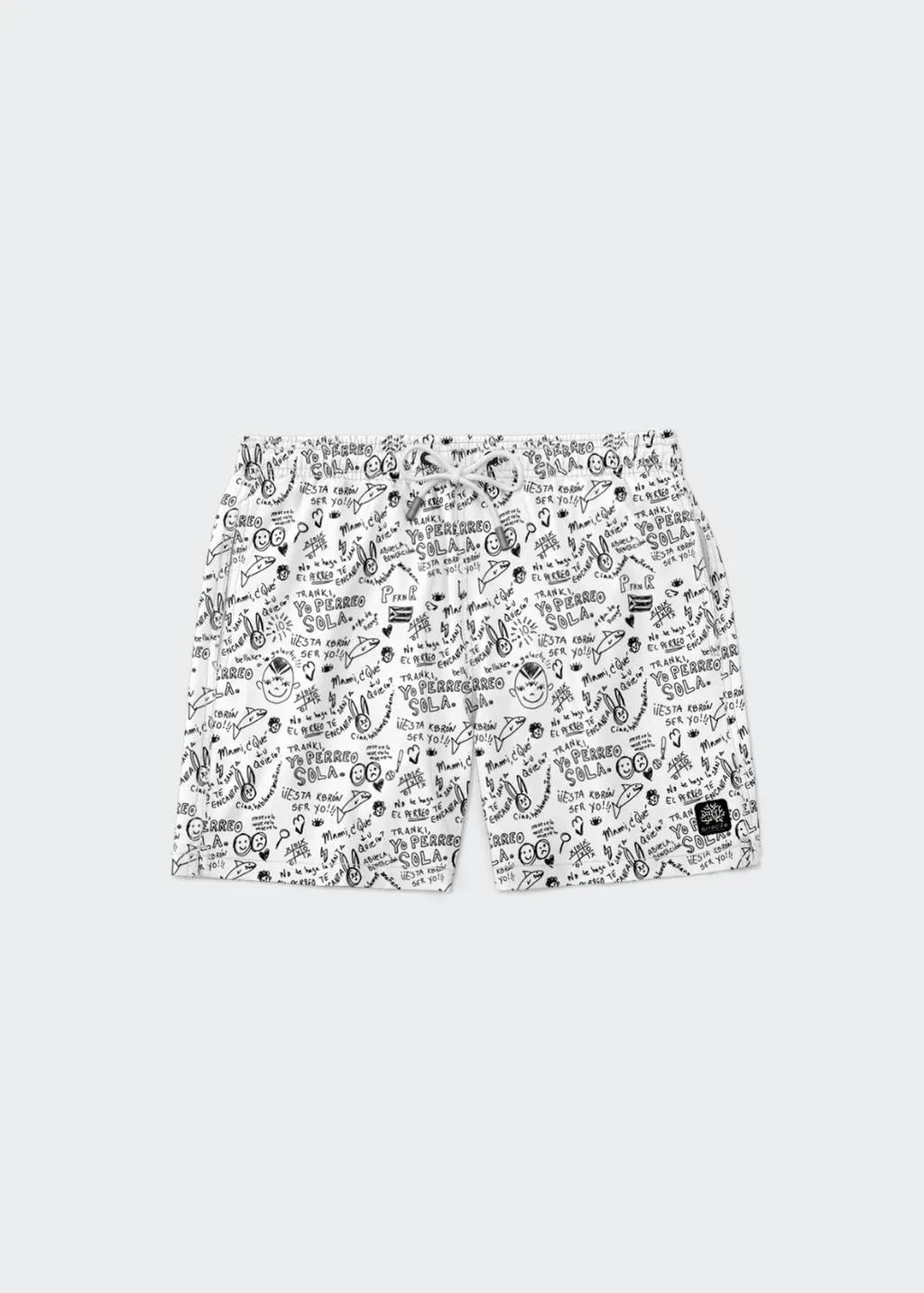 PERREO WHITE SWIM SHORT