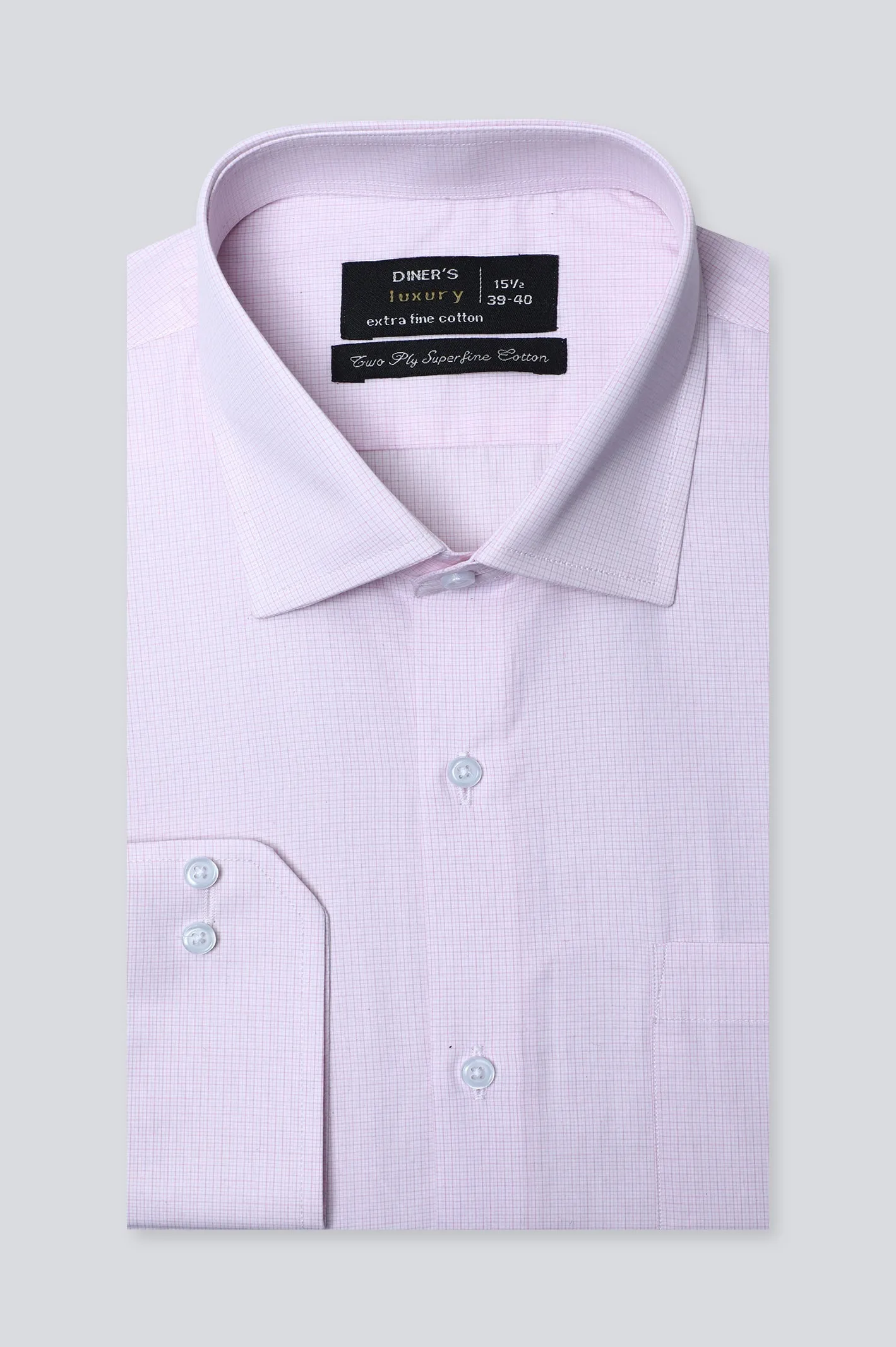 Pink Pin Check Formal Shirt