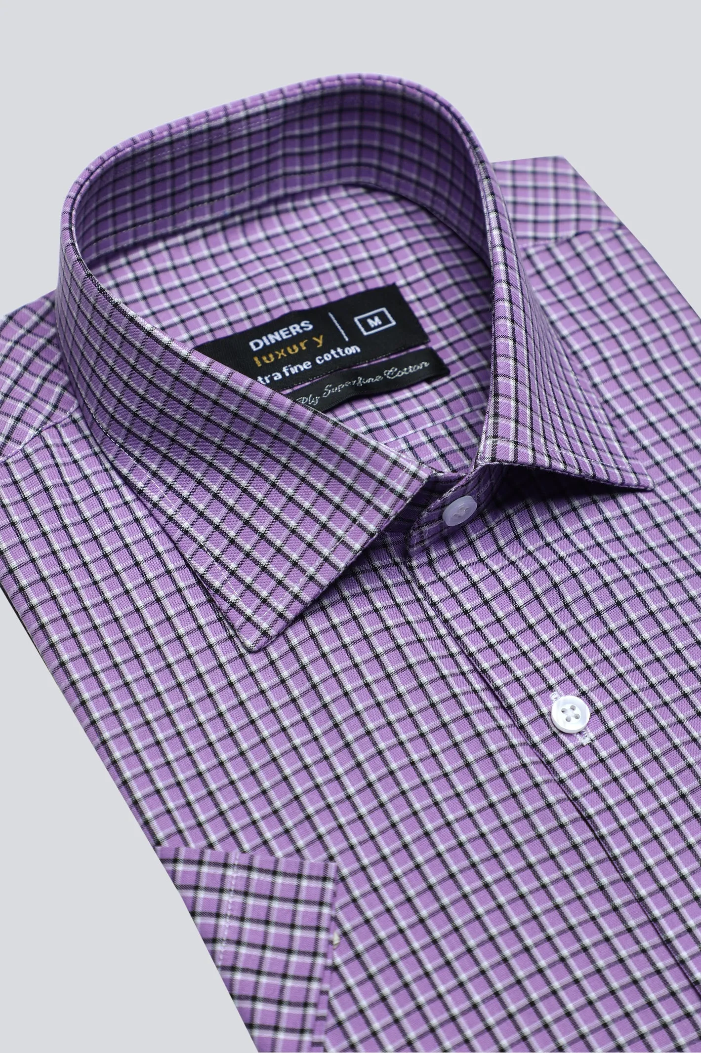 Purple Check Formal Shirt