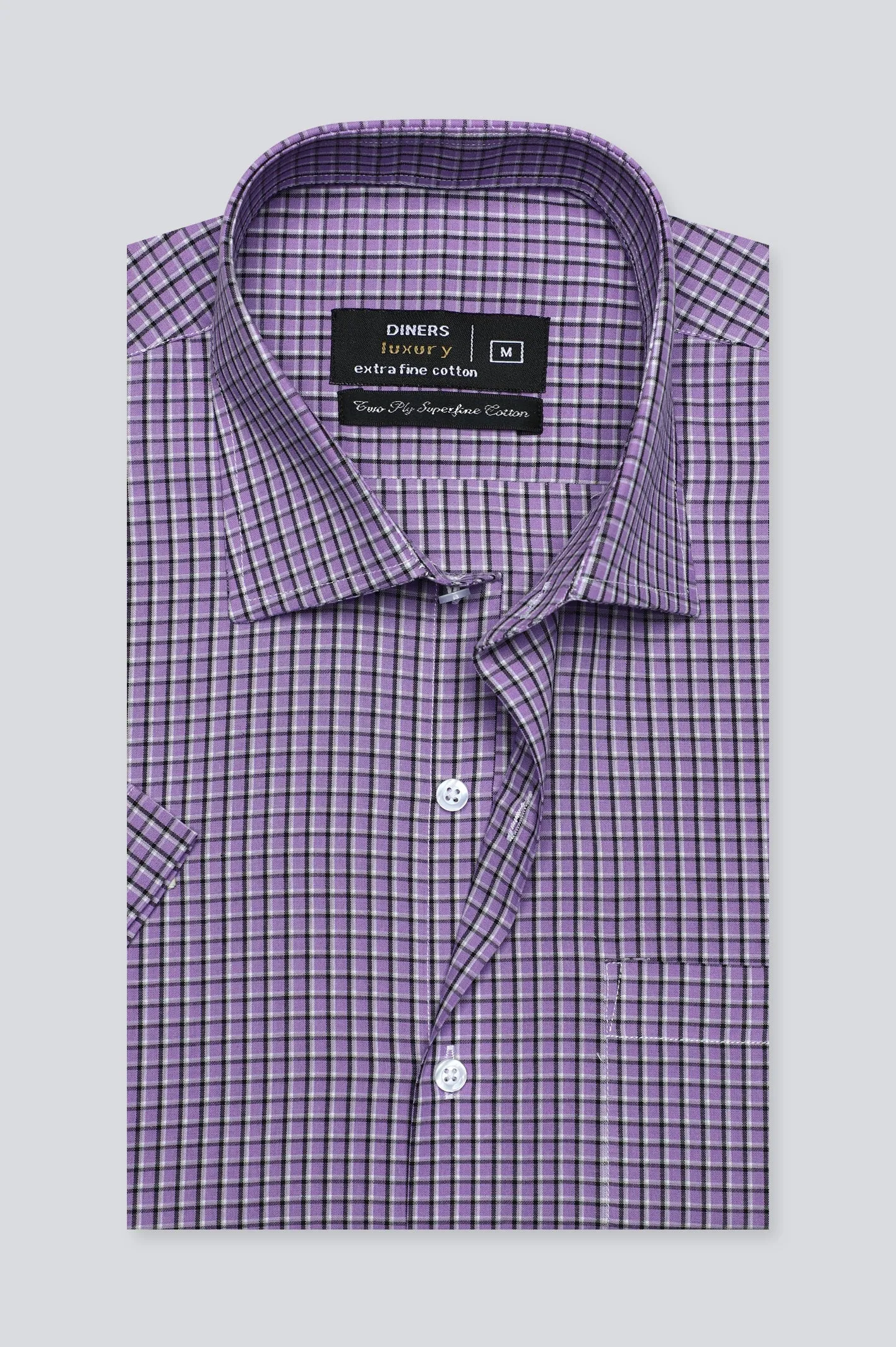 Purple Check Formal Shirt