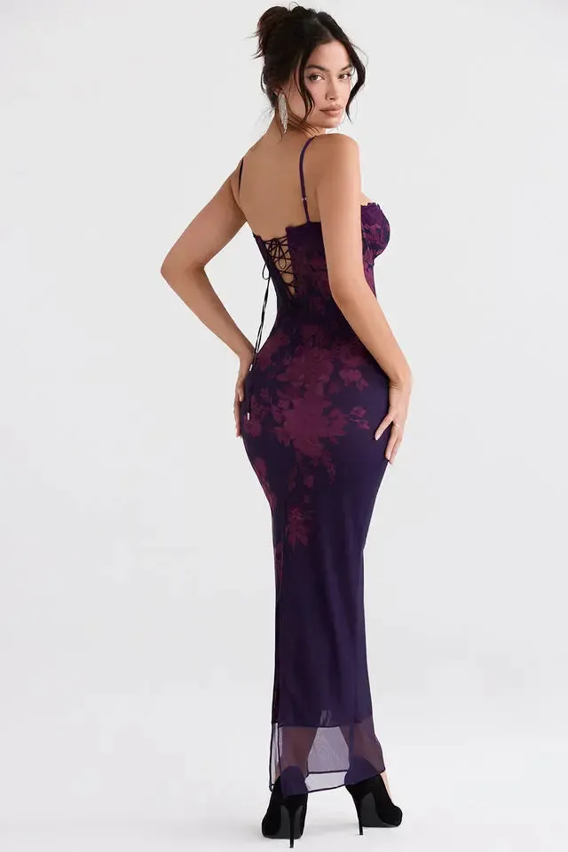 Purple Floral Slip Dress