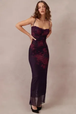 Purple Floral Slip Dress